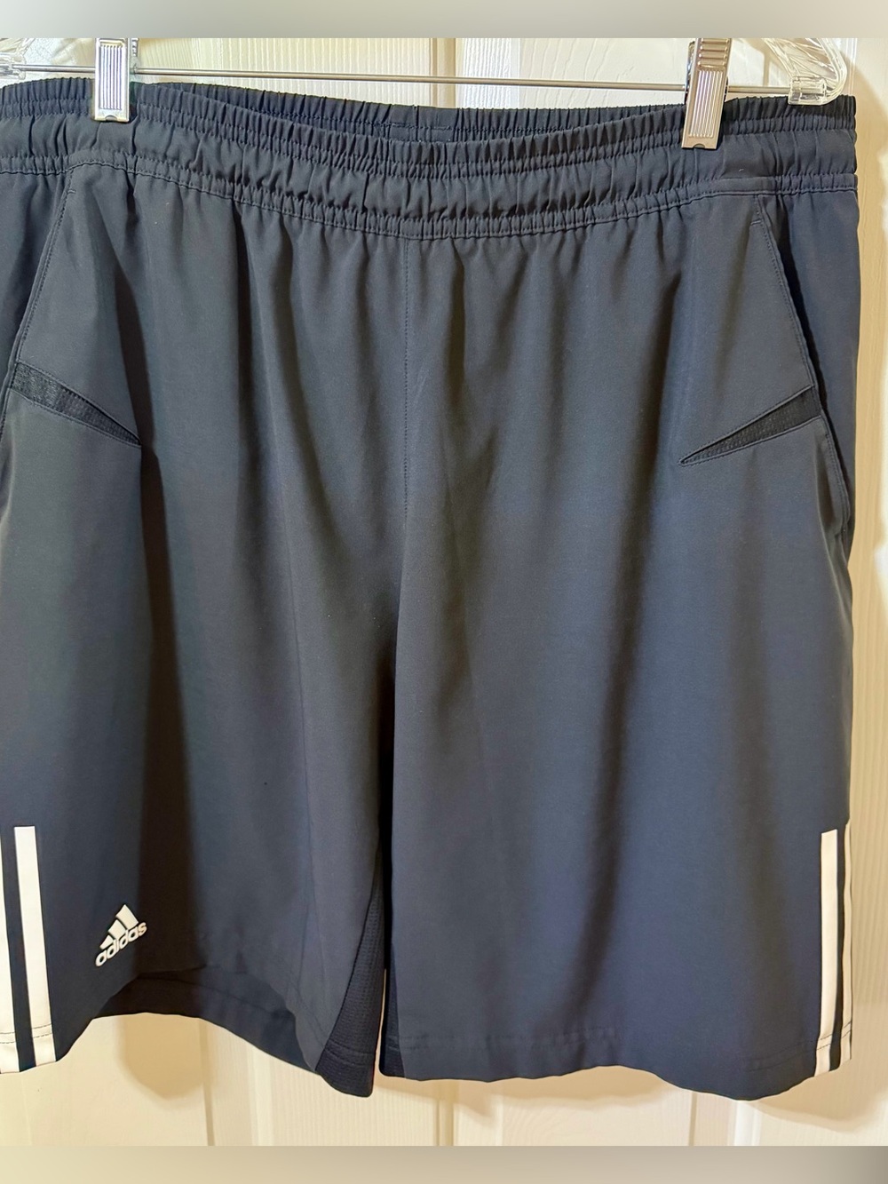 Adidas Men's Tennis Shorts Black White 3 Stripes Logo Clima Cool Size L Large